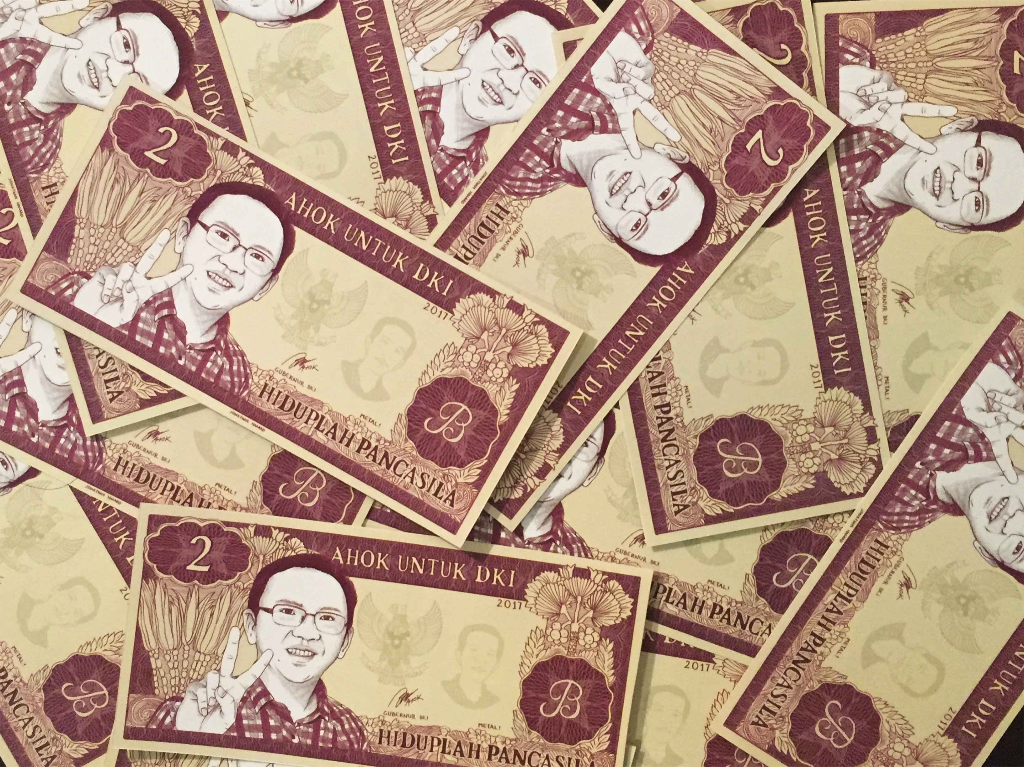 Ahok untuk DKI Banknote Stickers Scatter