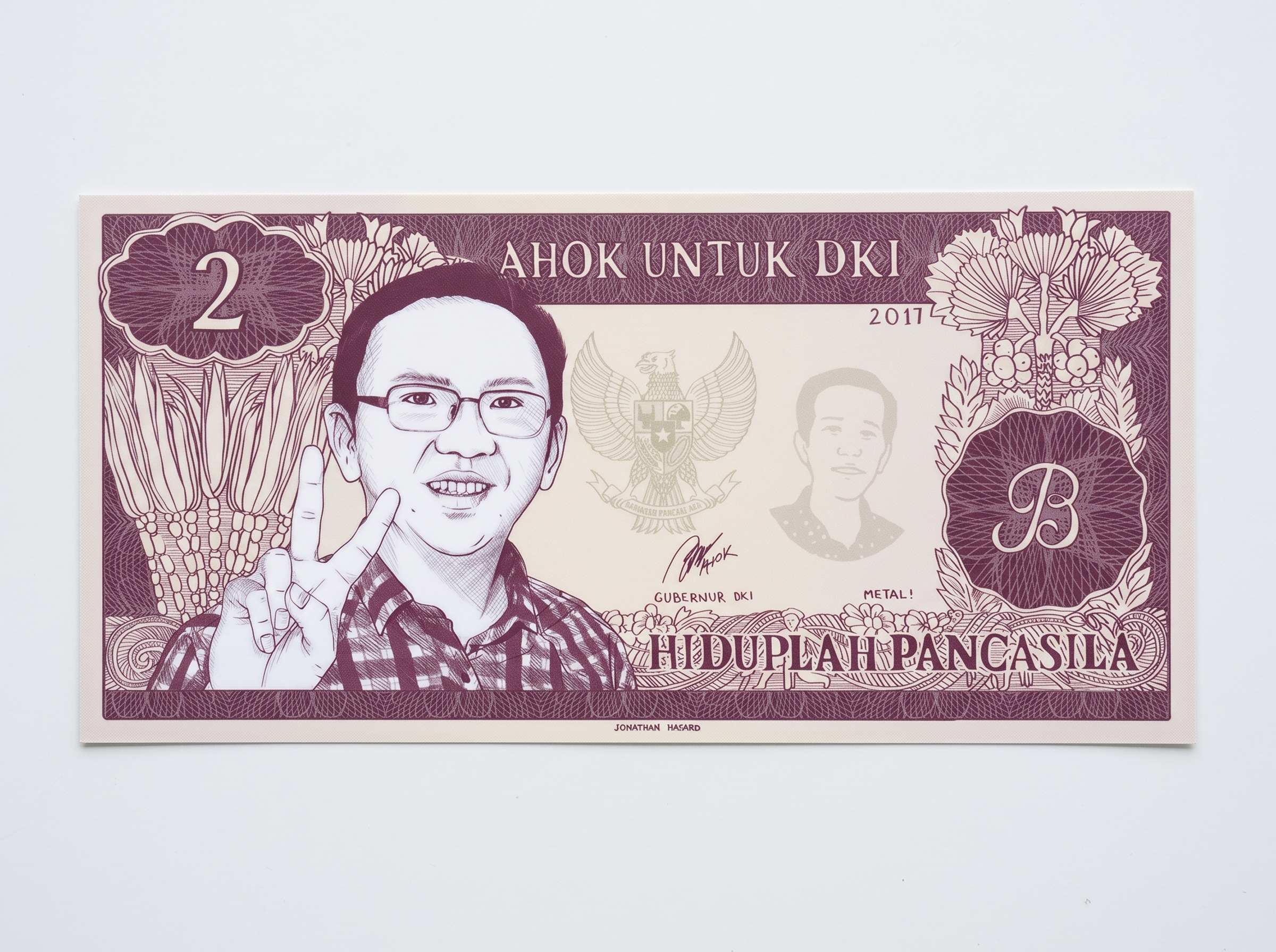 Ahok untuk DKI Banknote Sticker